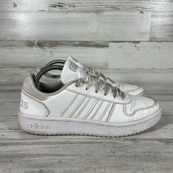 Adidas Womens Hoops 2.0 Cloud White Casual Shoes Lace‎ Up Size 8.5 - Picture 1 of 9